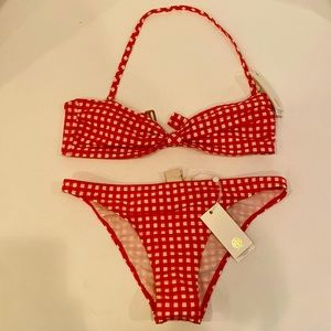 Tory Burch red gingham bikini